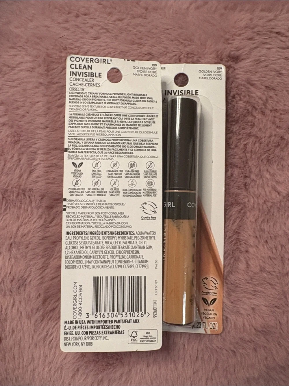 COVERGIRL Clean Invisible Concealer - Golden Ivory - 109 - (Set of 2)